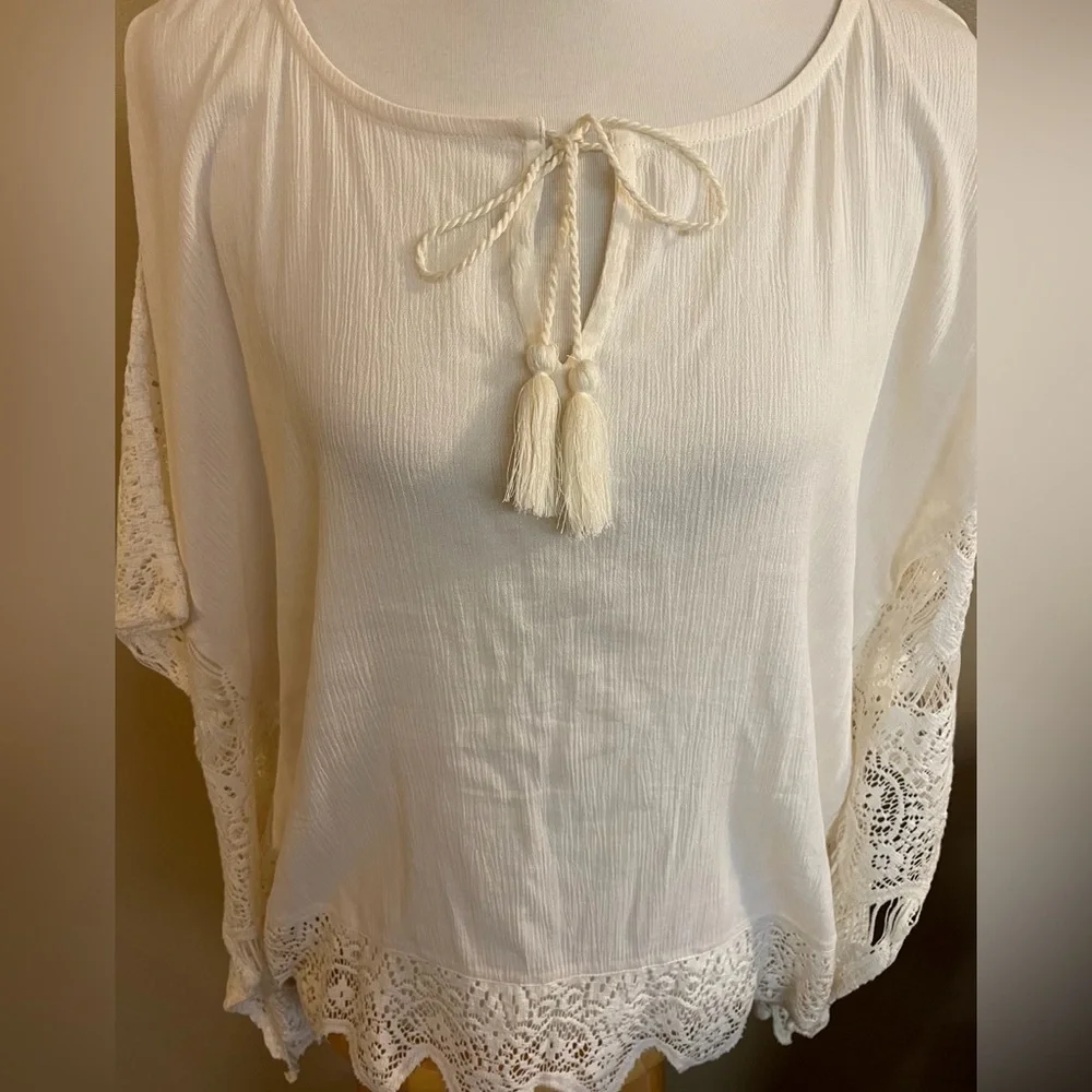 Crepe and Lace Top NWT by Hollister